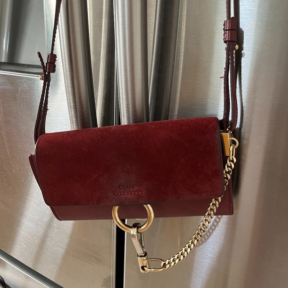 Chloe mini faye bag #crossbody Burgundy - Picture 2 of 5